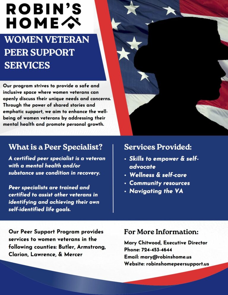 Robin's Home Peer Support Services for Women Veterans